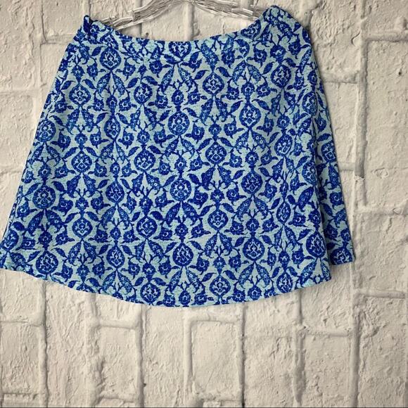 Michael Kors Blue Floral Mini Skirt, Sz 4 - Picture 1 of 4